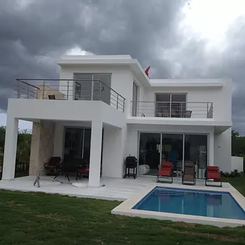 casas vacacionales y villas - venta de Villa amueblada con piscina en playa nueva Romana República Dominicana 