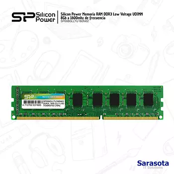 accesorios para electronica - Silicon Power Memoria RAM DDR3 Low Voltage UDIMM 8Gb a 1600mhz