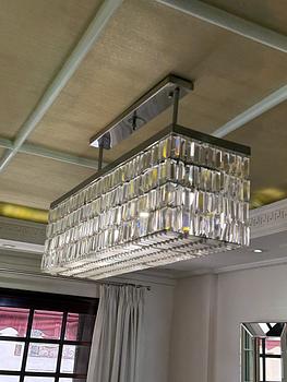 decoración y accesorios - LAMPARA DE TECHO EN CRISTAL Y METAL