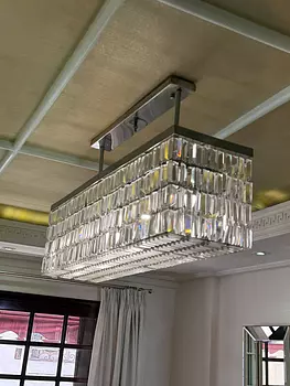 decoración y accesorios - LAMPARA DE TECHO EN CRISTAL Y METAL
