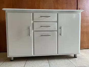 muebles y colchones - Credenza para sala en color blanco 