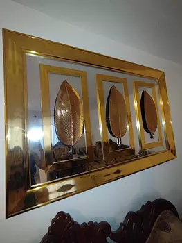 decoración y accesorios - Espejo en aplique dorado 