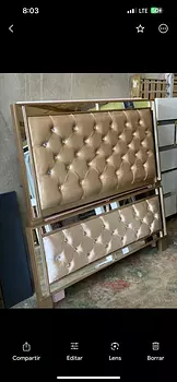 muebles y colchones - Base de cama 🛏️ moderna en color crema 