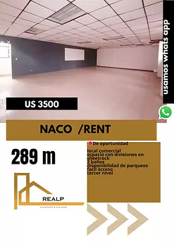 oficinas y locales comerciales - Local amplio en naco 