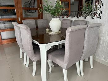 muebles y colchones - Juego de comedor en caoba 8 sillas.
