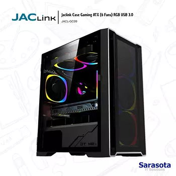 accesorios para electronica -  Jaclink Case Gaming ATX (6 Fans) RGB USB 3.0 