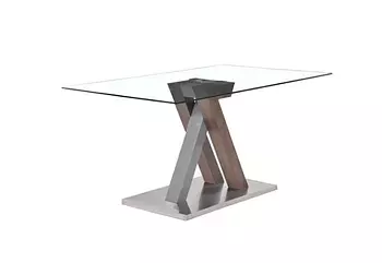 muebles y colchones - Mesa de Comedor para 6 personas con Tope de Vidrio