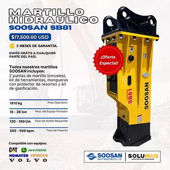 construccion e industrial - Martillo Hidráulico SOOSAN SB81