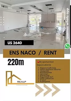 oficinas y locales comerciales - Local en naco espacio abierto