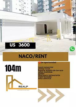 oficinas y locales comerciales - Local en Naco con terraza 