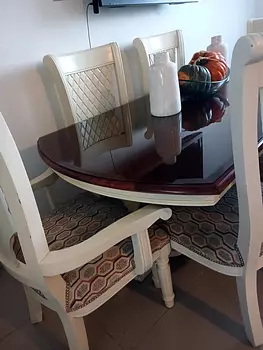 muebles y colchones - Elegante y atemporal comedor en caoba de 6 sillas