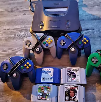 consolas y videojuegos - nintendo64 4controles 5juegos semi nuevo 4,500
