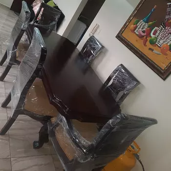 muebles y colchones - comedor en caoba de 6 sillas 