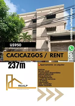 apartamentos - Apartamento amplio  cacicazgos