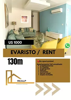 apartamentos - Apartamento amoblado evaristo 2hab