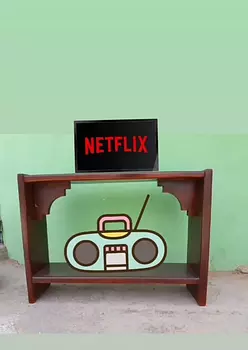 cocina - Mesa /repisa para tv y radio en caoba 