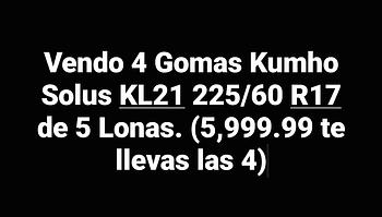 repuestos - Vendo 4 Gomas Kumho Modelo KL21 All Season 225 60 R17 ideal para SUV o Automóvil