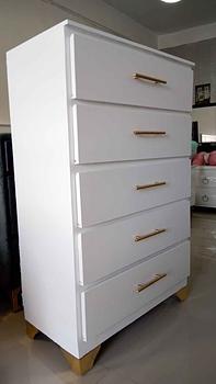 muebles y colchones - Biuro de cinco gavetas en color blanco 