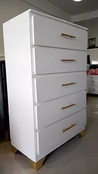 muebles y colchones - Biuro de cinco gavetas en color blanco 