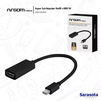 accesorios para electronica - Argom Tech MiniDP a HDMI 4K, ARG-CB-0042