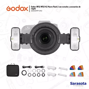 accesorios para electronica - Godox MF12 MF12-K2 Macro Flash 2 + accesorios 