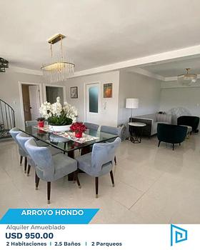 apartamentos - alquiler apartamento amueblado de 2 habitaciones c/u con su baño Arroyo Hondo 