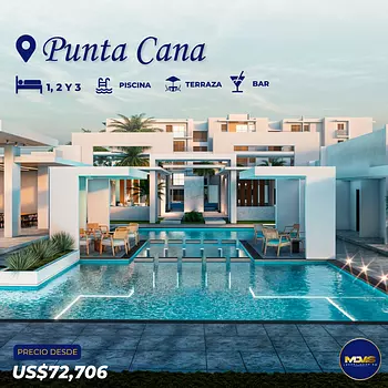 apartamentos - PROYECTO DE APARTAMENTO UBICADO EN PUNTA CANA , EXCELENTE CUOTAS MENSUALES 