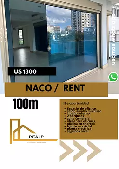 oficinas y locales comerciales - Oficina en naco amplia