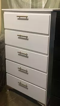 cocina - Biuro de cinco gavetas en blanco 