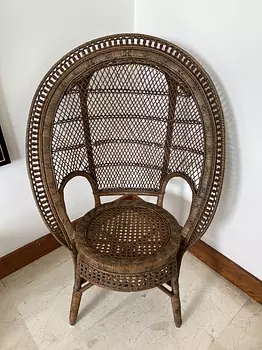 decoración y accesorios - silla rattan vintage 