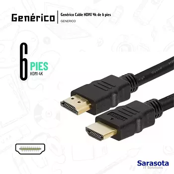 accesorios para electronica - Cable HDMI a HDMI 4K de 6 pies 