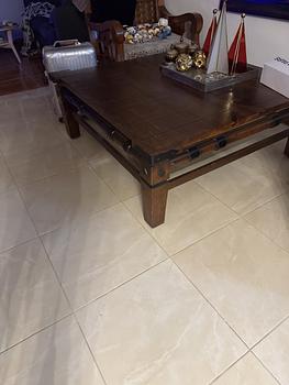 muebles y colchones - Mesa de centro de roble rústico