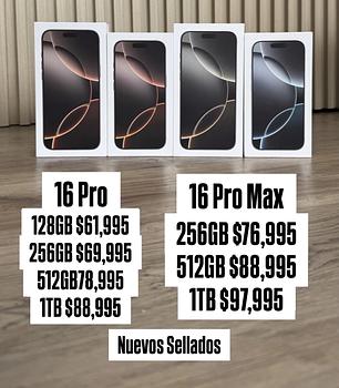 celulares y tabletas - iPhone 16 Pro & Pro Max Nuevos Sellados con un año de garantía 

