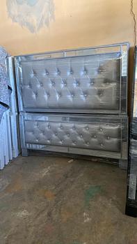 muebles y colchones - Cama moderna color gris 