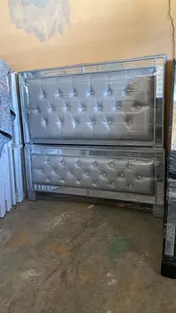 muebles y colchones - Cama moderna color gris 
