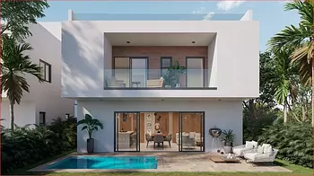 casas vacacionales y villas - Venta de Villa con piscina en brisas de Bavaro punta cana playa cerca