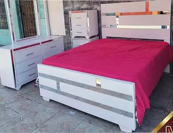muebles y colchones - Base cama en blanco con corchon 