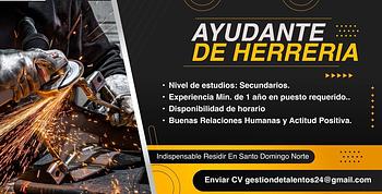 empleos disponibles - Ayudante Herreria