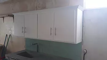 muebles y colchones - Gabinete de cocina en madera blanco (resistente a la carcoma y la humedad) 