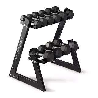 deportes - Set de Mancuernas pesas 100 libras 10 pesas Rack gym