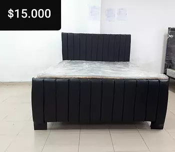 muebles y colchones - Cama color Negro con Colchon Incluido