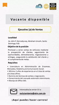 empleos disponibles - Ejecutivo de Ventas