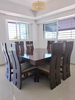 muebles y colchones - Comedor en cahoba, 8 sillas