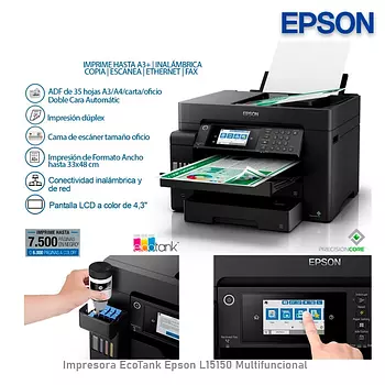 impresoras y scanners - MUTITUCIONAL EPSON L15150, CON BOTELLA DE TINTA IMPRESION 13X19,COPIA,SCANER