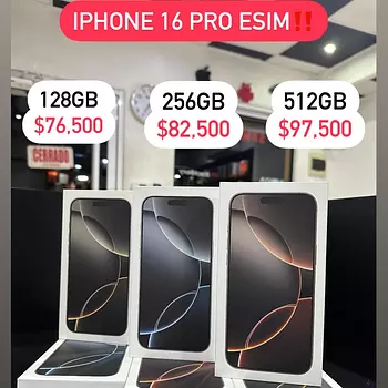 computadoras y laptops - IPHONE 16 PRO ESIM 128GB  256GB • 512GB SELLADOS‼️🔥