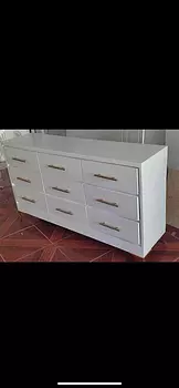 muebles y colchones - Gavetero de ocho gavetas color blanco moderno 