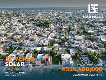 solares y terrenos -  SOLAR de 600 Metros en Ubicado en el Juan Pablo Duarte