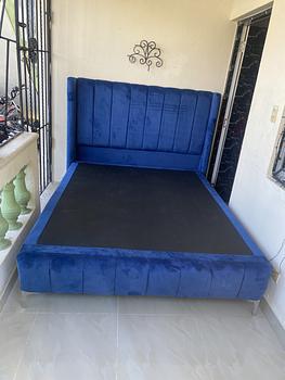 muebles y colchones - base de cama tapizada 