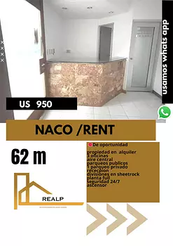 oficinas y locales comerciales - Oficina o consultorio en naco