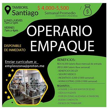 empleos disponibles - Empleo en Santiago Tamboril Disponible de inmadiato Zona Franca